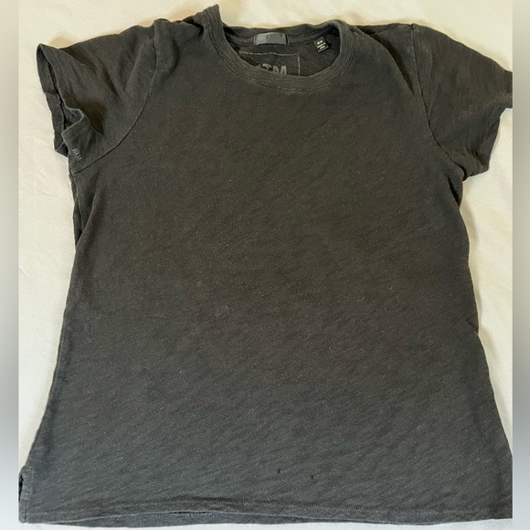 ATM Anthony Thomas Melillo Slub Jersey Schoolboy Crew Neck Tee - Black - Picture 4 of 8